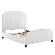 White finish performance velvet upholstery platform bed by Modway additional picture 7