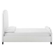 White finish performance velvet upholstery platform bed by Modway additional picture 8