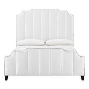 White finish performance velvet upholstery platform bed by Modway additional picture 9