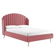 Dusty rose finish performance velvet wingback platform bed by Modway additional picture 5