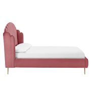 Dusty rose finish performance velvet wingback platform bed by Modway additional picture 7