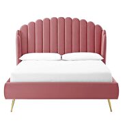 Dusty rose finish performance velvet wingback platform bed by Modway additional picture 8