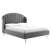 Gray finish performance velvet wingback platform bed by Modway additional picture 4