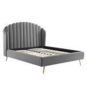 Gray finish performance velvet wingback platform bed by Modway additional picture 5