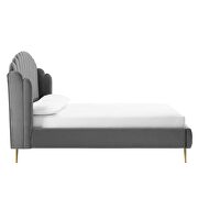 Gray finish performance velvet wingback platform bed by Modway additional picture 6