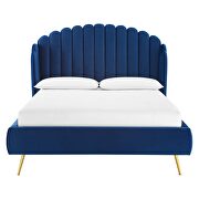 Navy finish performance velvet wingback platform bed by Modway additional picture 8