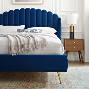 Navy finish performance velvet wingback platform bed by Modway additional picture 9