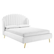 White finish performance velvet wingback platform bed by Modway additional picture 5