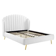White finish performance velvet wingback platform bed by Modway additional picture 6