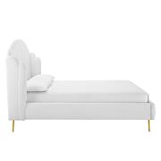 White finish performance velvet wingback platform bed by Modway additional picture 7