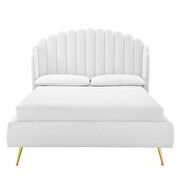 White finish performance velvet wingback platform bed by Modway additional picture 8
