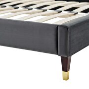Charcoal finish performance velvet platform bed by Modway additional picture 3