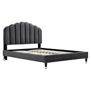 Charcoal finish performance velvet platform bed by Modway additional picture 4