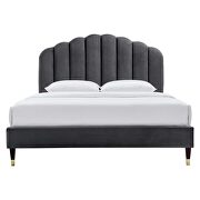 Charcoal finish performance velvet platform bed by Modway additional picture 7