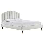 Light gray finish performance velvet platform queen bed by Modway additional picture 5