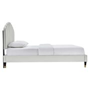 Light gray finish performance velvet platform queen bed by Modway additional picture 6