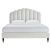 Light gray finish performance velvet platform queen bed by Modway additional picture 7