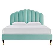 Mint finish performance velvet upholstery platform queen bed by Modway additional picture 6