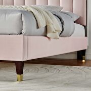 Pink finish performance velvet upholstery platform queen bed by Modway additional picture 6