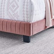 Dusty rose finish channel tufted performance velvet queen bed by Modway additional picture 7