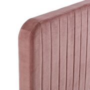 Dusty rose finish channel tufted performance velvet twin bed additional photo 2 of 6