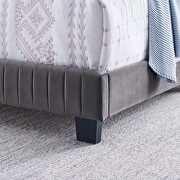 Gray finish channel tufted performance velvet queen bed by Modway additional picture 7