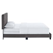 Gray finish channel tufted performance velvet twin bed by Modway additional picture 5