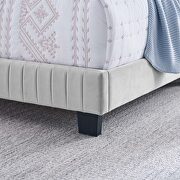 Light gray finish channel tufted performance velvet queen bed by Modway additional picture 8