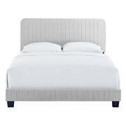 Light gray finish channel tufted performance velvet twin bed by Modway additional picture 6