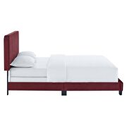 Maroon finish channel tufted performance velvet queen bed by Modway additional picture 5