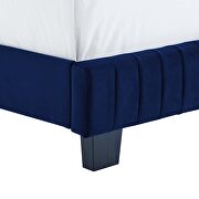 Navy finish channel tufted performance velvet queen bed by Modway additional picture 4