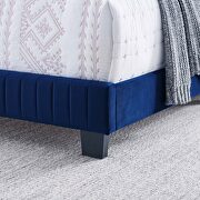 Navy finish channel tufted performance velvet full bed by Modway additional picture 7