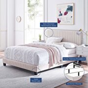 Pink finish channel tufted performance velvet king bed by Modway additional picture 6
