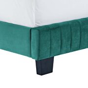 Teal finish channel tufted performance velvet queen bed by Modway additional picture 4