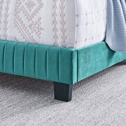 Teal finish channel tufted performance velvet queen bed by Modway additional picture 8