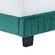 Teal finish channel tufted performance velvet king bed additional photo 4 of 7