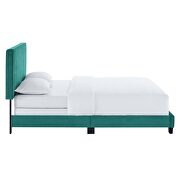 Teal finish channel tufted performance velvet king bed additional photo 5 of 7