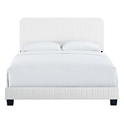White finish channel tufted performance velvet full bed additional photo 5 of 7