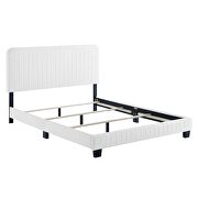 White finish channel tufted performance velvet twin bed by Modway additional picture 3