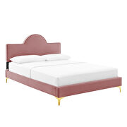 Dusty rose performance velvet upholstery queen bed by Modway additional picture 2