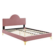 Dusty rose performance velvet upholstery queen bed by Modway additional picture 3