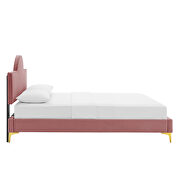 Dusty rose performance velvet upholstery queen bed by Modway additional picture 4