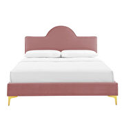 Dusty rose performance velvet upholstery queen bed by Modway additional picture 5