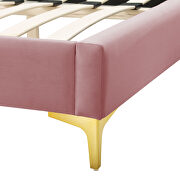 Dusty rose performance velvet upholstery queen bed by Modway additional picture 6