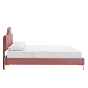 Dusty rose performance velvet upholstery full bed by Modway additional picture 4