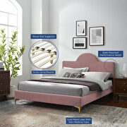 Dusty rose performance velvet upholstery full bed by Modway additional picture 9