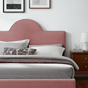 Dusty rose performance velvet upholstery king bed by Modway additional picture 9