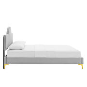 Light gray performance velvet upholstery queen bed by Modway additional picture 4