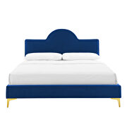 Navy performance velvet upholstery queen bed by Modway additional picture 5