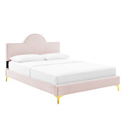 Pink performance velvet upholstery queen bed by Modway additional picture 2
